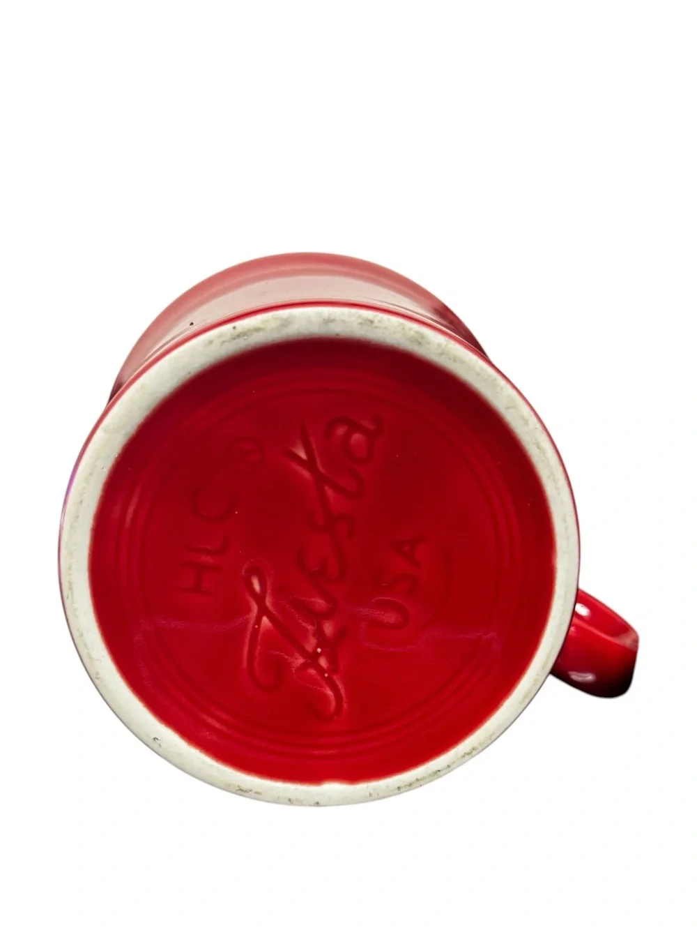 Fiesta Scarlet Red Coffee Mugs Set of 3 HLC USA Ring Handle Ceramic Tea Cups